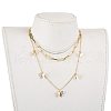 Brass Pendant Necklaces & Paperclip Chain Necklaces Sets NJEW-JN03027-5