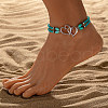 Double Heart Alloy Link Stretch Anklets WGB60B8-01-1