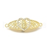 Brass Pave Cubic Zirconia Religion Connector Charms KK-Q066-16B-G-1