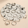 22Pcs Alloy Enamel Finger Cuff Rings Sets FS-WG8BC7B-01-3