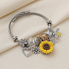 Sunflower & Heart & Bees Brass Cuff Bangles FS-WG88ED5-01-2