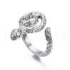 Snake Shape Rack Plating Alloy Cuff Rings RJEW-Q163-030B-RS-3