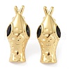 Snake Head 304 Stainless Steel Pave Cubic Zirconia Stud Earrings for Women EJEW-G390-01G-01-1