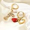 Heart & Word LOVE 304 Stainless Steel Micro Pave Clear Cubic Zirconia Hoop Earrings EJEW-B140-07G-2