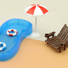 Plastic Miniature Beach Chair Display Decorations MIMO-PW0003-074-2