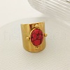 204 Stainless Steel with Synthetic Turquoise Cuff Rings FS-WG1A4E8-10-1