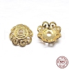 Real 18K Gold Plated 4-Petal 925 Sterling Silver Bead Caps STER-M100-13-2