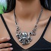 Bohemian Octopus Alloy Indicolite Rhinestone Pendant Necklaces FS-WG0239D-02-1