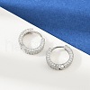 Brass Micro Pave Clear Cubic Zirconia Hoop Earrings EJEW-S277-09P-A-3