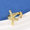 Brass Open Cuff Rings for Women RJEW-R032-05G-3