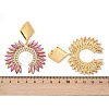 304 Stainless Steel Glass Dangle Stud Earrings EJEW-M095-12G-02-3