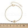 Brass Micro Pave Cubic Zirconia Birthday Flower Link Bracelets BJEW-U031-01G-02-5