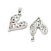Brass Micro Pave Clear Cubic Zirconia Pendants KK-B139-03P-2