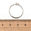 Rhodium Plated 925 Sterling Silver Cubic Zirconia Adjustable Rings RJEW-D300-05P-01-3