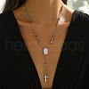 Stainless Steel Rosary Bead Necklaces FA9718-3-1