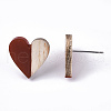 Resin & Wood Stud Earrings EJEW-N017-002A-C02-4
