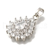 Rack Plating Brass Micro Pave Cubic Zirconia Pendant KK-H485-39P-01-2