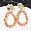 Teardrop Brass Dangle Stud Earrings EJEW-S261-04G-2