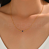 925 Sterling Silver Pave Blue Cubic Zirconia Curved Stick Link Chain Necklaces for Women Summer Casual Gift ED3912-5