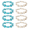 DICOSMETIC 8Pcs 2 Colors Dyed Synthetic Turquoise Tortoise Beaded Stretch Bracelets Set for Women BJEW-DC0001-04-1