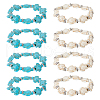 DICOSMETIC 8Pcs 2 Colors Dyed Synthetic Turquoise Tortoise Beaded Stretch Bracelets Set for Women BJEW-DC0001-04-1