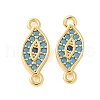 Brass Micro Pave Cubic Zirconia Connector Charms KK-U056-45G-1
