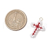 Beaded Cross Charms PALLOY-GD00002-3