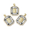 Brass Micro Pave Cubic Zirconia Pendants KK-K385-026G-2