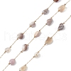 304 Stainless Steel Nuggets Natural Botswana Agate Link Chains CHS-P016-49G-02-1