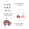 8 Pair 8 Style Resin Car Dangle Earrings with Iron Pins EJEW-AB00044-4