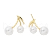 Brass Cherry Stud Earrings EJEW-R016-12G-4