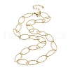 Ion Plating(IP) 304 Stainless Steel Horse Eye Link Chain Necklace for Men Women STAS-B039-02G-3