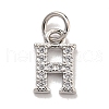Initial Letter Brass with Cubic Zirconia Charms KK-Q814-26H-P-1