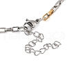 Stainless Steel Rectangle Link Chain Bracelets for Women Men BJEW-M319-01A-GP-3