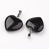 Natural Black Agate Pendants X-G-G956-B04-FF-2