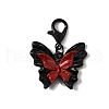 10Pcs Red and Black Double Screen Alloy Pendant Decorations HJEW-JM03457-4