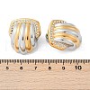 304 Stainless Steel Two Tone Shell Shape Stud Earrings EJEW-M073-12PG-3