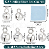 Beebeecraft 6Pcs 3 Styles 925 Sterling Silver Pendants STER-BBC0007-87-2