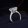 Brass Crystal Rhinestone Finger Rings for Women WGCDF56-05-3
