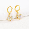 Brass Micro Pave Clear Cubic Zirconia Hoop Earrings FS-WGAF6E5-20-1