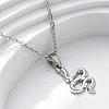 Snake 304 Stainless Steel Pendant Necklaces NJEW-M096-03P-1