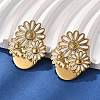 Flower 304 Stainless Steel Stud Earrings EJEW-V016-10G-02-1