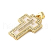 Rack Plating Brass Micro Pave Cubic Zirconia Pendants KK-P279-26B-G-2
