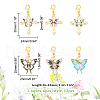 Butterfly & Rose & Cross Pendant Stitch Markers HJEW-AB00506-2