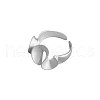 Florence Wind Retro Wave 925 Sterling Silver Cuff Rings for Women FS-WG5B5F1-01-5