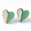 Transparent Resin & Wood Stud Earrings EJEW-N017-002A-D02-2