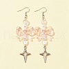 Bowknot & Heart Acrylic Dangle Earrings for Women EJEW-FZ00002-1