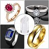Jewelry Finger Rings Holders Organic Glass Ring Display Stand Sets RDIS-FG0001-05-7
