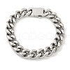 Non-Tarnish 201 Stainless Steel Cuban Link Chain Bracelets for Women and Men BJEW-F473-01P-01-1