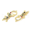 Brass Micro Pave Cubic Zirconia Pendants KK-P236-28G-2